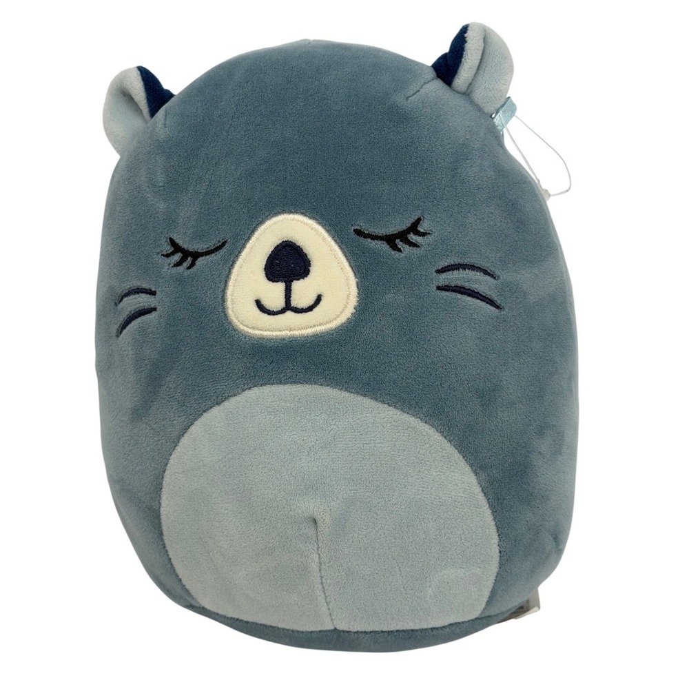 Squishmallows Chip the Beaver 8" Blue Grey Sleeping Eyes Plush Stuffed Animal